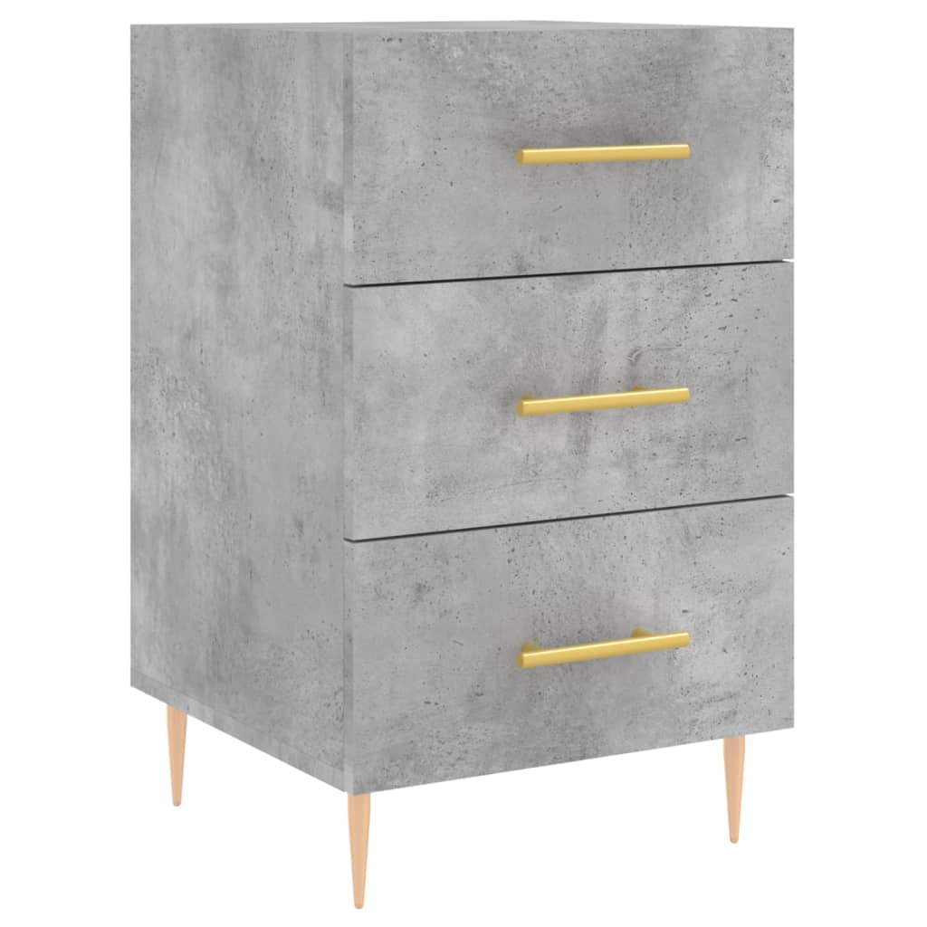 Nightstand Concrete Grey 40x40x66 cm Wood Based Material