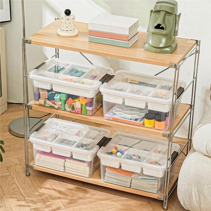 A34R Art Supply Craft Organizer 17 QT Plastic Storage Box With Removable Tray And Stackable Storage Container