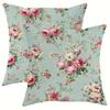 Stück Französischer Landhausstil Pfingstrose Floral Kissenbezug D Beidseitiger Druck Polyester Kissenhülle für Zuhause Sofa Auto Schlafzimmer Dekoration