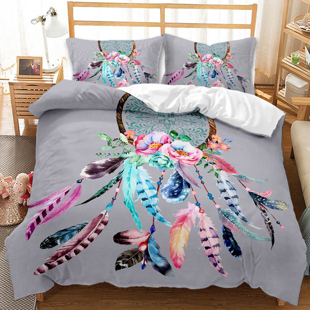 Bohemian E-Commerce Digital Printing Quilt Cover Three-Piece Dream Catcher Series 3D