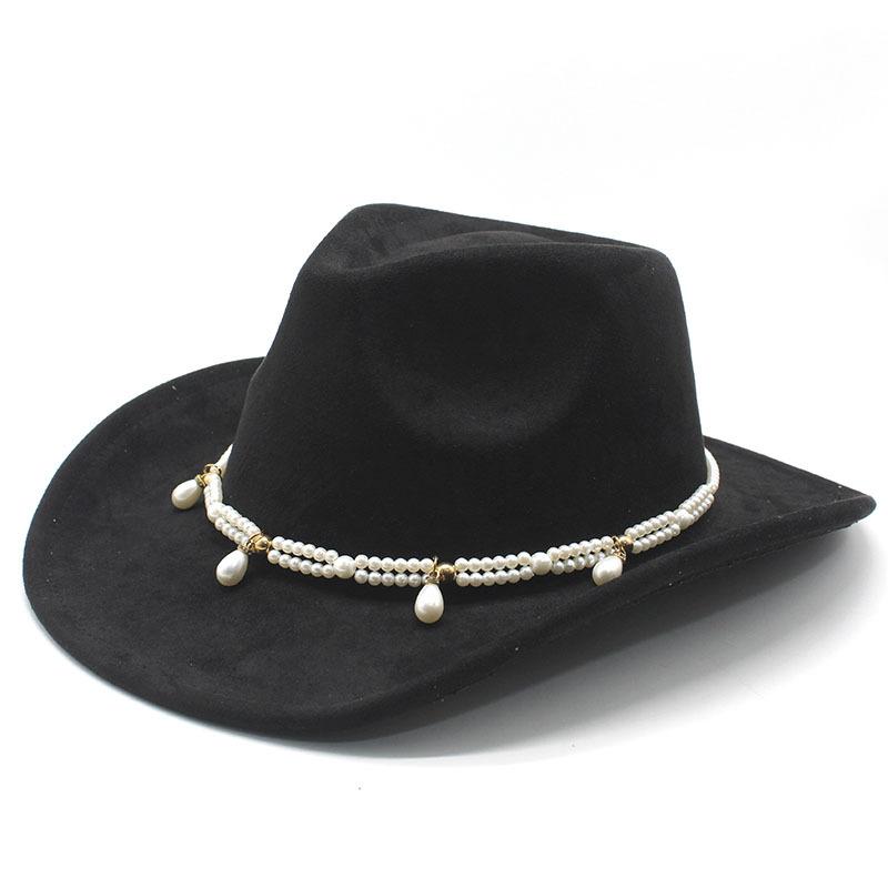 Party Bride Cowboy Hat Music Party Suede Jazz Hat Felt Western Cowboy Hat