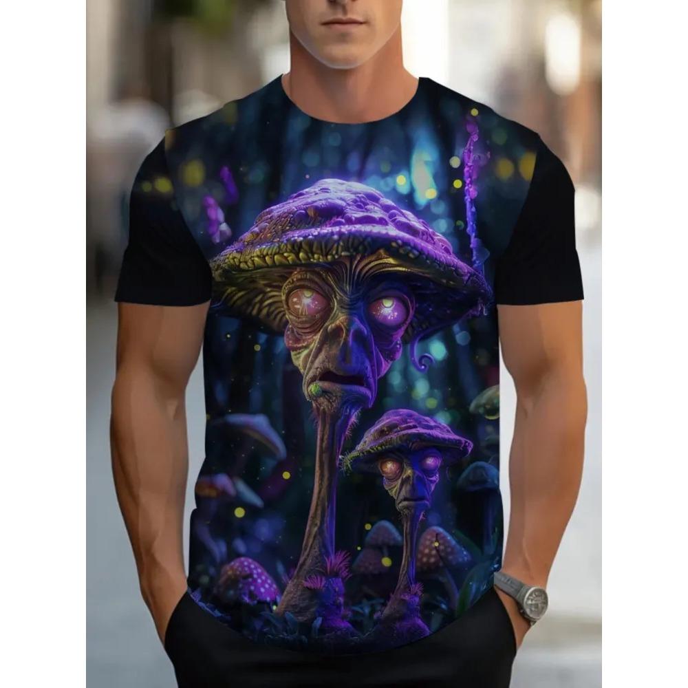 Summer Mens T-shirt Creative 3D Printed Short Sleeved T-shirt Fashionable Comfortable Soft Breathable Large Loose T-shirt