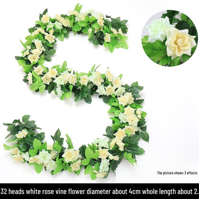 Artificial Rattan Vines for Pipe and Ceiling Decoration - Fake Green Leaves