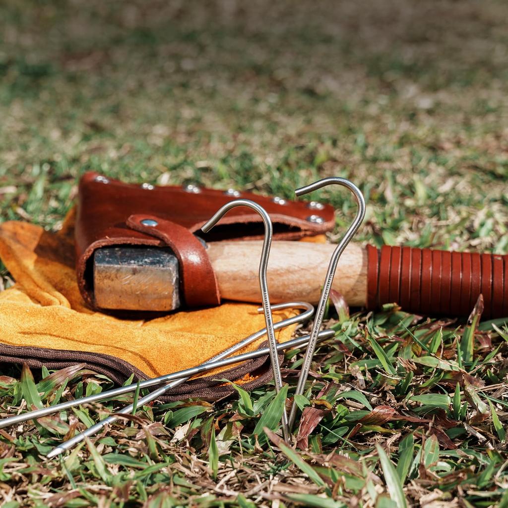 Boundless Voyage Titanium Set of for and Hard Tent and Tarp Outdoor Pitching Storage Bag Included of Ti4003P Pegs, Solid, Lightweight, 16.5cm, 8/12,