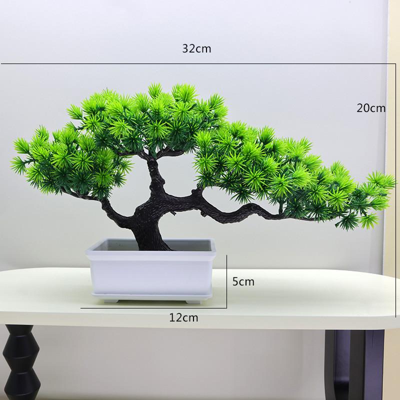 Faux Pine Bonsai Tree Indoor Decoration Plastic Green Plant For Living Space