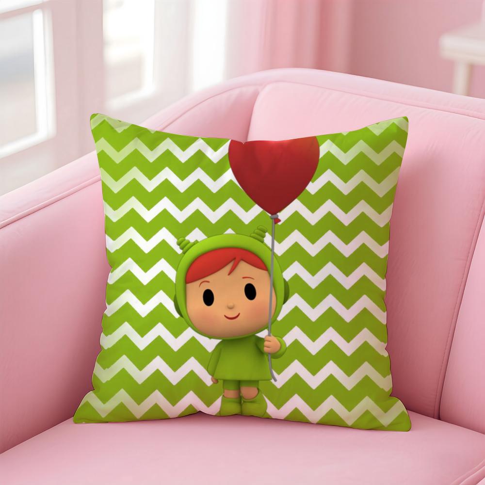BBoyGirlPocoyo Cushion Cover Linen Pillowcase Cover Soft Decor for Sofa Home Room