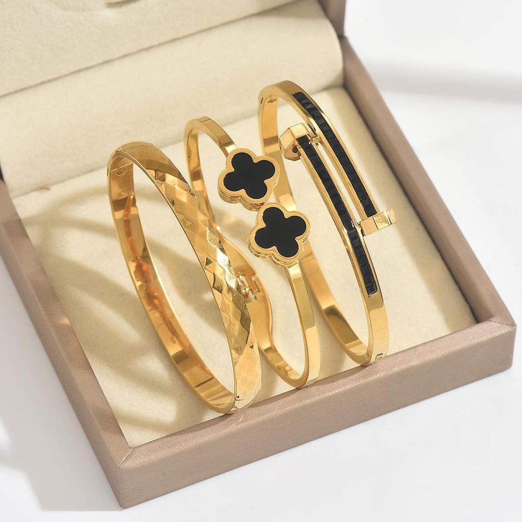 18K Gold Edelstahl Mode Armreifen - Europäischer & Amerikanischer Bestseller, Anlaufbeständiger Schmuck.
