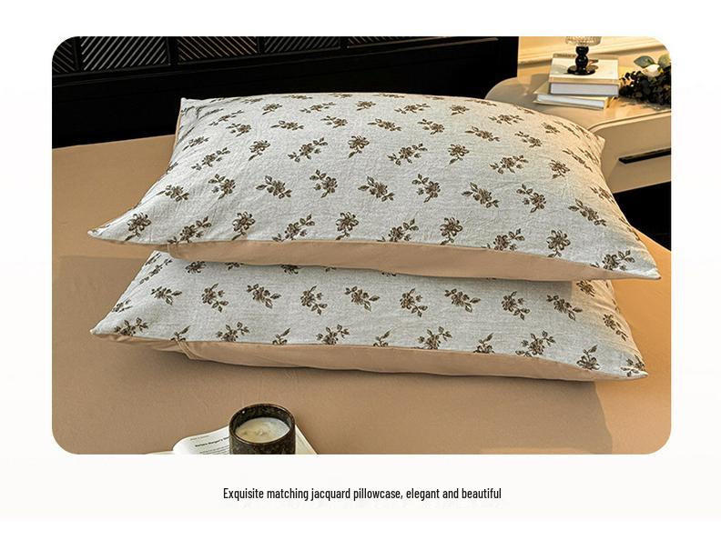 Extra dicke Jacquard-Flanell-Bettwäsche – 100 % Baumwolle, Herbst/Winter, inklusive Bettbezug, Spannbettlaken und Bettlaken