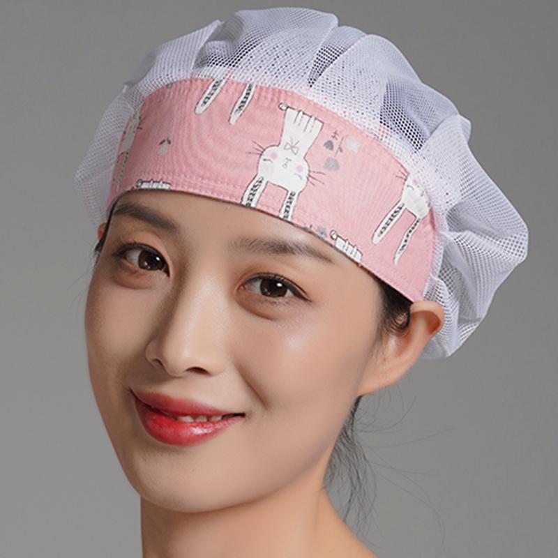 Breathable Dustproof Women's Work Cap - Mesh Chef Hat for Kitchen Hygiene, Oil & Smoke Proof