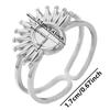1Pcs Open Adjustable Stainless Steel Heart Sun Leaf Rings Diy Cabochons Silver/Gold Ring For Women Men Handmade Supplies