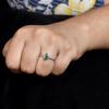 Green Onyx Marquise Ring, 925 Sterling Silver Dainty Ring, Minimalist Handmade Stacking Ring, Gift for Her.