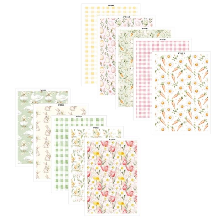 Simple Easter Themed Water Decal Paper Water Slide Stickers Paper Texture Suitable for Creative Crafting Art Projects