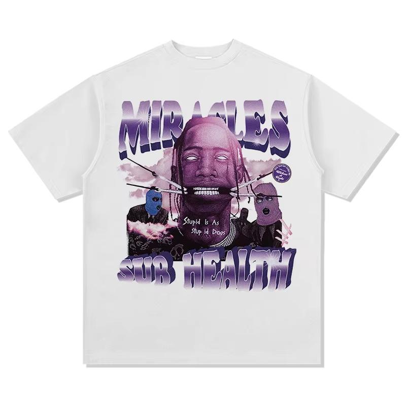 

Travis Scott Miracles Graphic T-Shirt Unisex s Oversized Hip Hop Streetwear Cotton Casual Tee Harajuku Fashion Loose Fit Top 4XL
