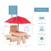 Practical-Squirrel Feeder Picnic Table With Umbrella,Wooden Squirrel Feeders For Outside,Cute Chipmunk Feeder+Solid Structure A