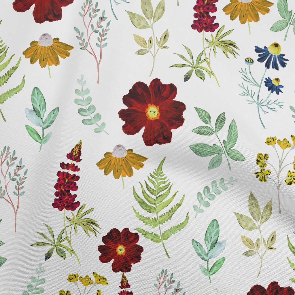oneOone Cotton Poplin Brown Fabric Floral Watercolor Sewing Craft Projects Fabric Prints By Yard 42 Inch