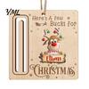 Personalized Cash Gift Tags Rustic Santa Reindeer Money Holder Ornament, Wooden Card Christmas Tree Wood Decorations Clip with Slot, Hanging