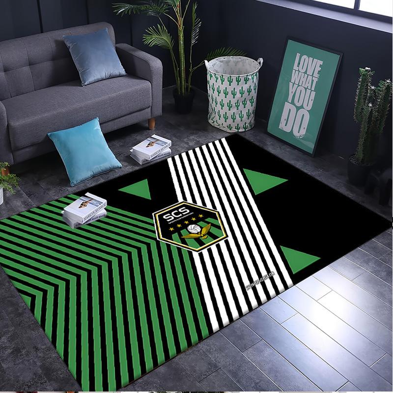 1 Stück Teppich Sassuolo Fußballwappen Design Teppich, Stuhlteppich, Läufer für Büro Schlafzimmer Wohnzimmer Schlafzimmer, Fußabtreter Dekoration Weihnachts-Fan-Geschenke