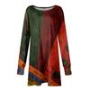 Women's Fashionable Ethnic Style Printed Round Neck Loose Fitting Long Sleeved Dress