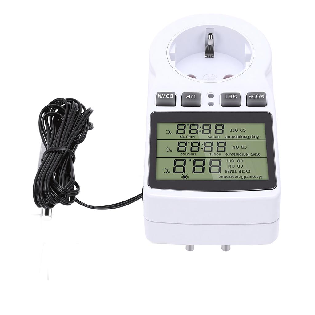 Digital Temperature Controller LCD Display Countdown Digital Thermostat Outlet Socket with Timer for Industrial