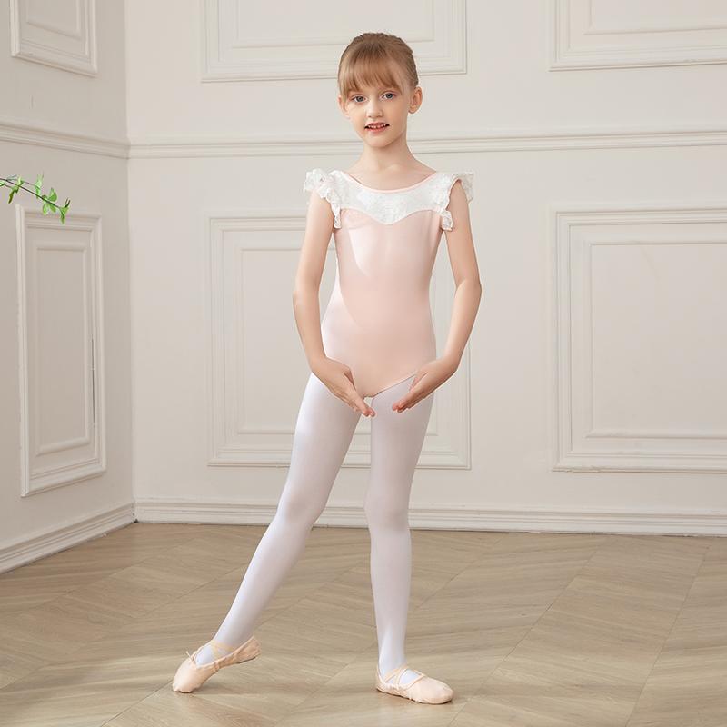 Collant de Ballet para Meninas Básico Manga Curta Roupa de Dança para Criança Algodão Collants de Ginástica Dança Escolar Idade 2-11 Anos