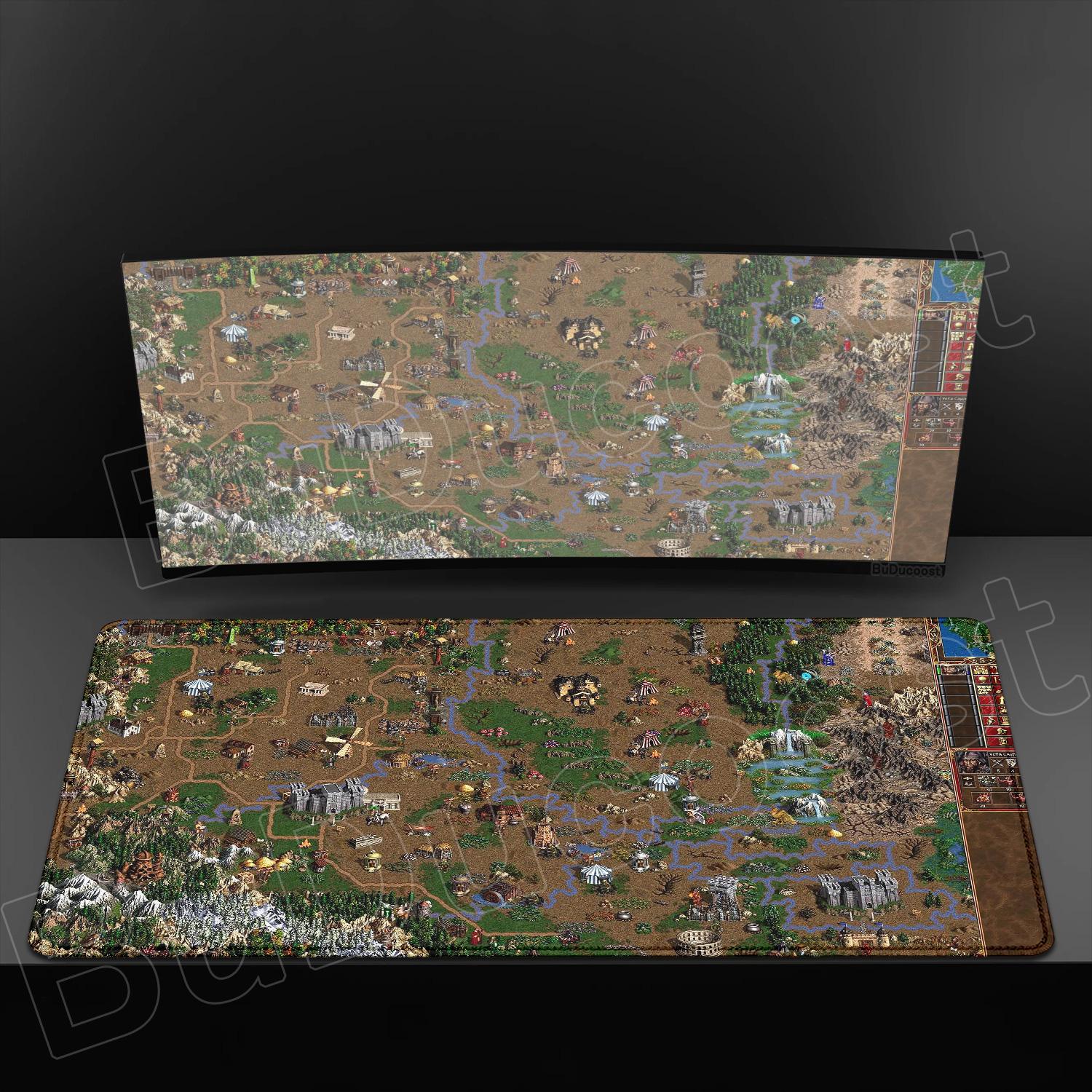 

Heroes of Might and Magic Mouse Pad HD Print XXL Computer Keyboard Medieval Game Carpet Non-slip Rubber Laptop Desk Mat MousePad 300x600x2mm