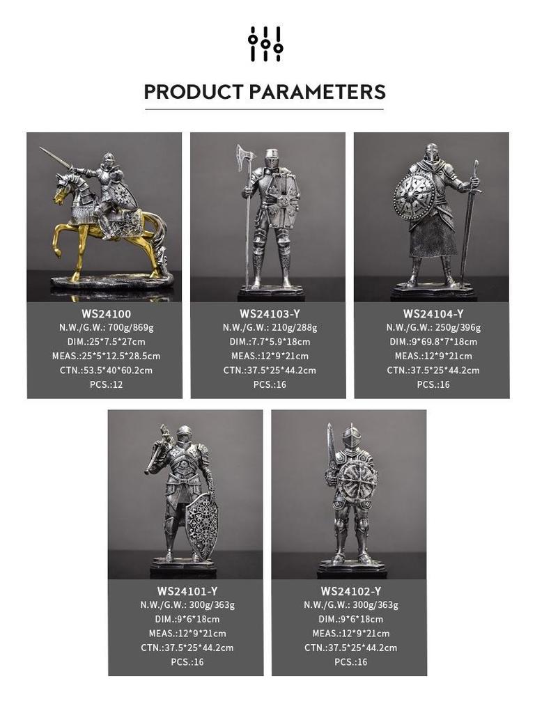 Nordic Victory Knight Resin Figurine: High-End Vintage Office Decor