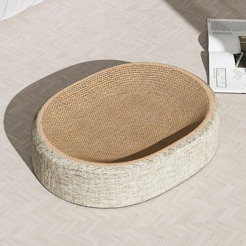 Postazione Lettino Graffiatoio Ovale Ergonomico in Sisal per Gatti per Migliorare il Comfort del Sonno Promuovere il Riposo e l'Intrattenimento per Gatti Annoiati