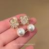 Light Luxury Exquisite Zircon Earrings Temperament Stud Earrings Niche Design Butterfly Earrings Pearl Earless Piercing Mosquito Coil Disc Ear Clips