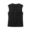 Jnleaog New Fall Women's Clothing Fashion French Style Design Fashion All-Match Casual Pure Color Pocket Decoration Vest
