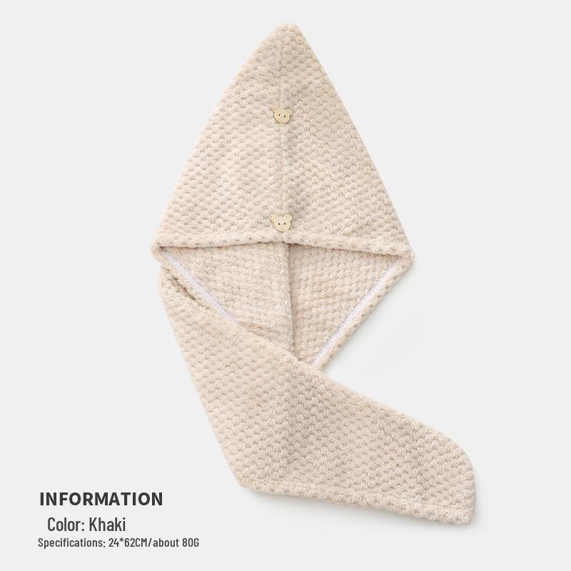 Women's Quick-Dry Coral Fleece Hair Towel and Bath Cap