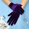 1 Pair Short Opera Velvet Gloves For Women Flapper Stretchy Wrist Length Banquet Gloves Tea Party Halloween Costume Gloves
