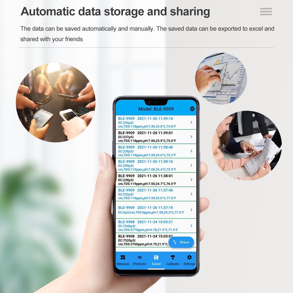 Blue Tooth 5/2 in 1 PH/EC/TDS/Salinity/TEMP Meter Smart Online Monitor APP Control for Aquariums Pool Water Quality Meter Tool