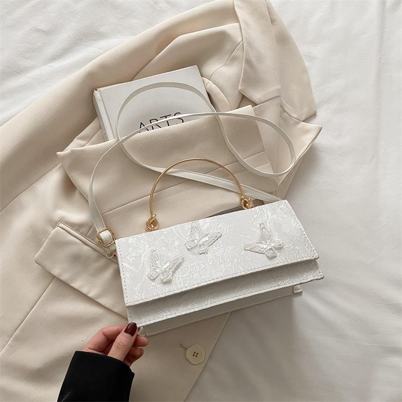Butterfly embroidery fresh spring and summer tide fashion messenger handbag bag women's shoulder messenger small square bag