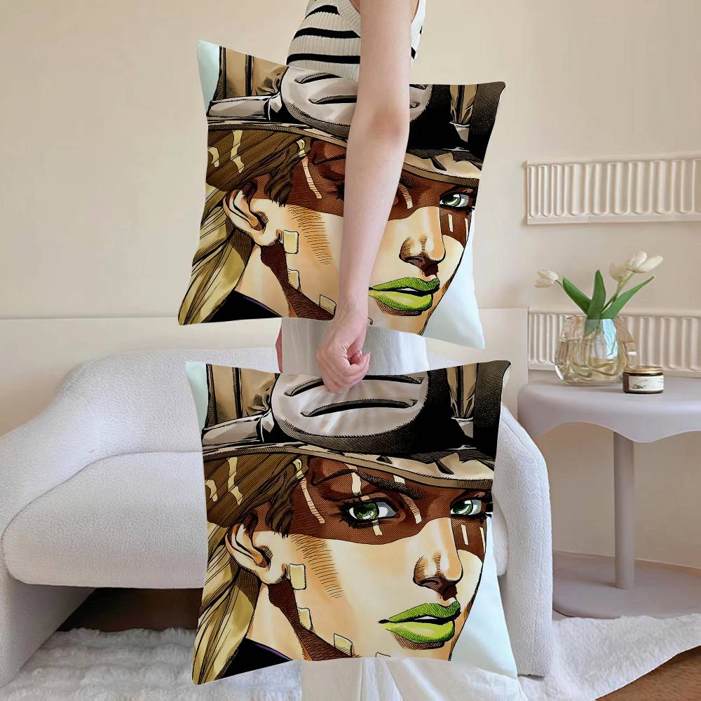 JoJos B-Bizarre Adventure Pillow Case Anti-dustmite Pillowcase Invisible zipper silky Sofa cushion cover