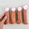 16.5/18cm Realistic Penis Extender Cock Sleeve Penis Enlarger Enlargement Reusable Delay Condoms For Men Dildo Sex Toys