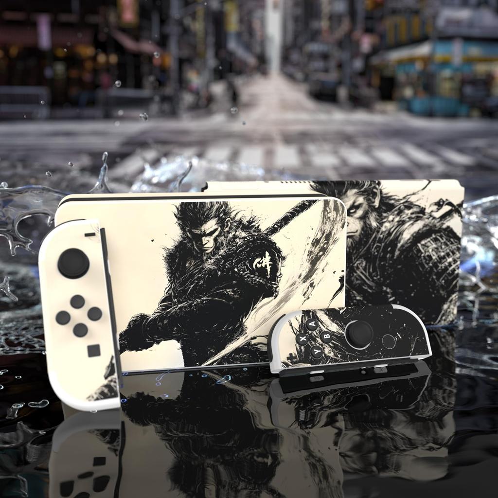 Plná sada ochranných nálepek PlayVital kompatibilní s OLED vlastní vinylovou nálepkou Skin Seals Kompatibilní s modely s dokovací rukojetí Switch OLED Console a