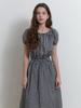 Liel Pluie Shirring Dress (Black Check)