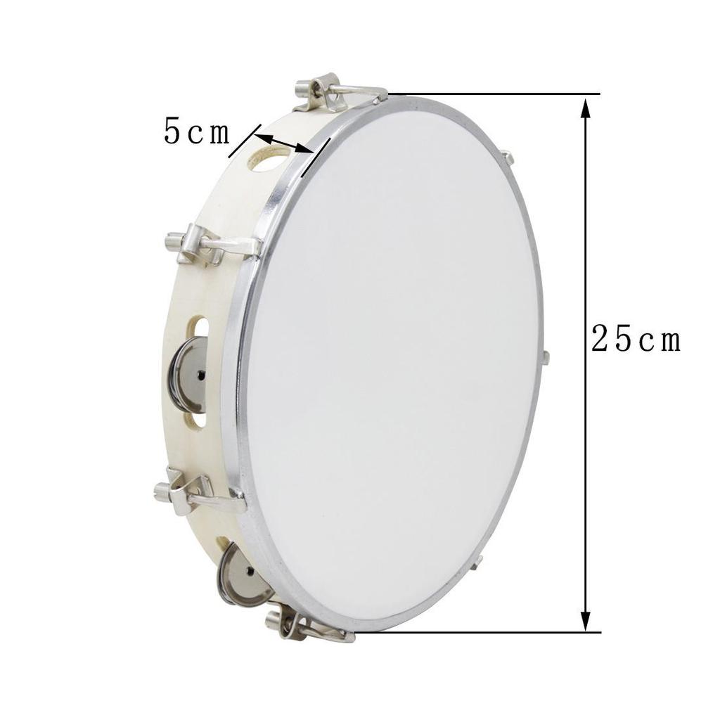 10-Inch Wooden Hand-Shaken Tambourine Drum for Children's Dance and Early Education Orff Percussion Instruments