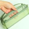 Double Layer Pencil Case Transparent Stationery Storage Bag Portable Mesh Pen Bag  Gifts