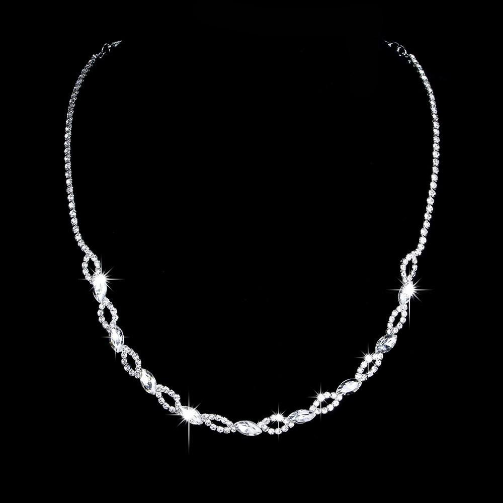 Bridal Accessories, Popular Ladies Wedding Crystal Diamond Kiss Place Necklace Earring Cover