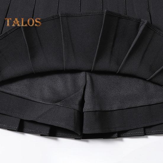 Damen-Minirock, elastischer A-Linien-Rock mit hoher Taille und Shorts-Futter, einfarbig, kurzer Rock, vielseitiger Styling-Rock