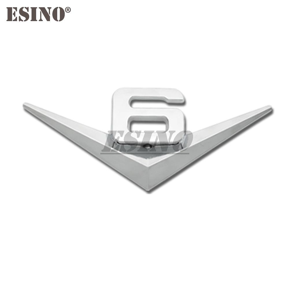 3D V6 V8 Pattern Car Metal Alloy Trunk Fender Adhensive Badge Body Tailgate Displaceme Emblem For Volkswagen Touareg Phaeton