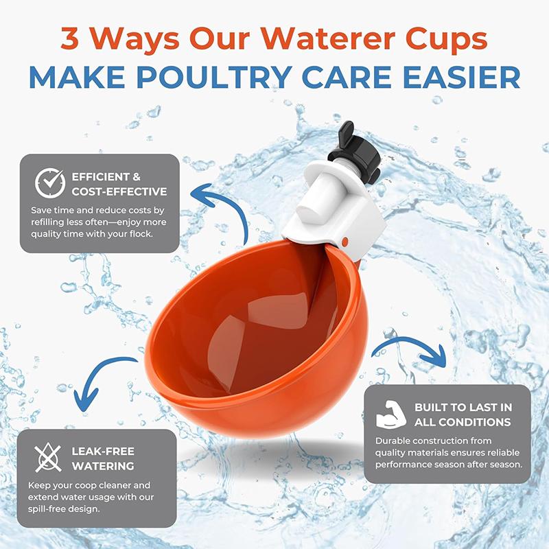 5Pcs Automatic Drinking Bowl Chicken Drinker Hanging Water Cup For Backyard Poultry