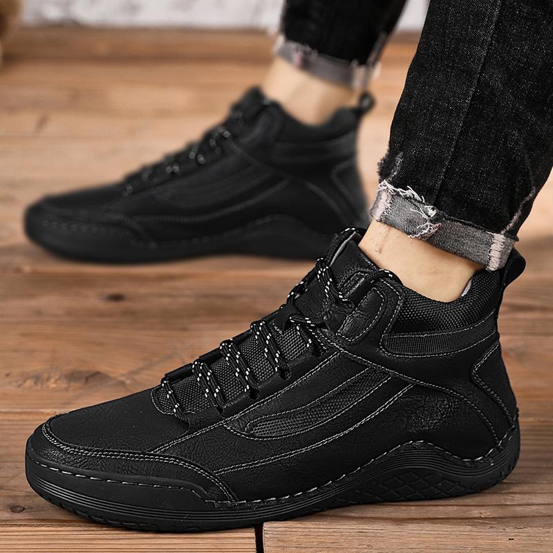 Herren Handgefertigt Muster Leder Bequeme Weiche Socke Stiefeletten Herbst Winter Herren Stiefel