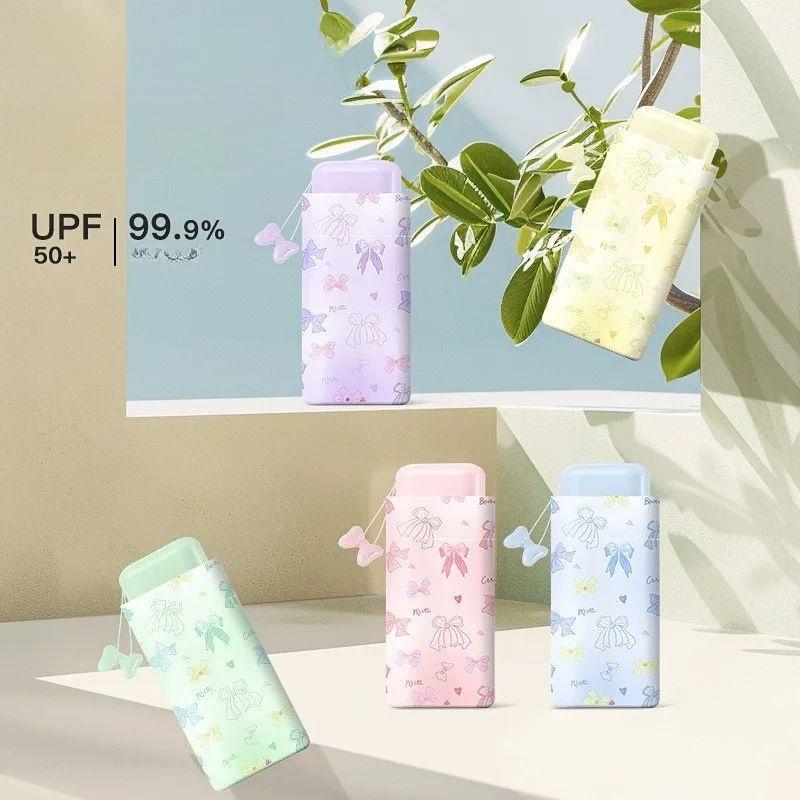 Compact and Convenient Flat Six Fold Pocket Umbrella All-weather Small Manual Umbrella Small Fresh Outdoor Sunshade Umbrellas