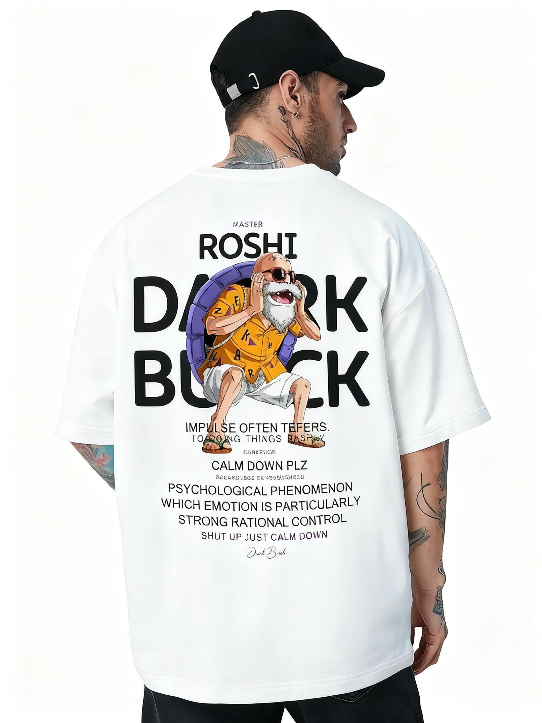 Dragon Ball Anime Herr Roshi Grafik T-Shirt Herren Damen Streetwear Oversized Baumwolle Sommer Lässig Mode Vintage Cartoon T-Shirt S