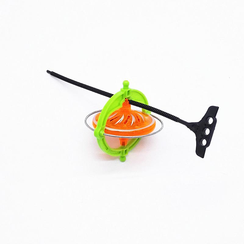 Creative Multifunctional Manual Whirlwind Magic LED UFO Peg-Top Music Gyroscope Toy For Babies