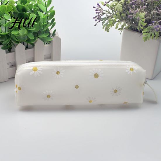 Durable Waterproof Pen Case Flower Pencil Case, Large Capacity PVC Pouch, Stationery Bag for Students, School Supplies Organizer Spill-proof Holder