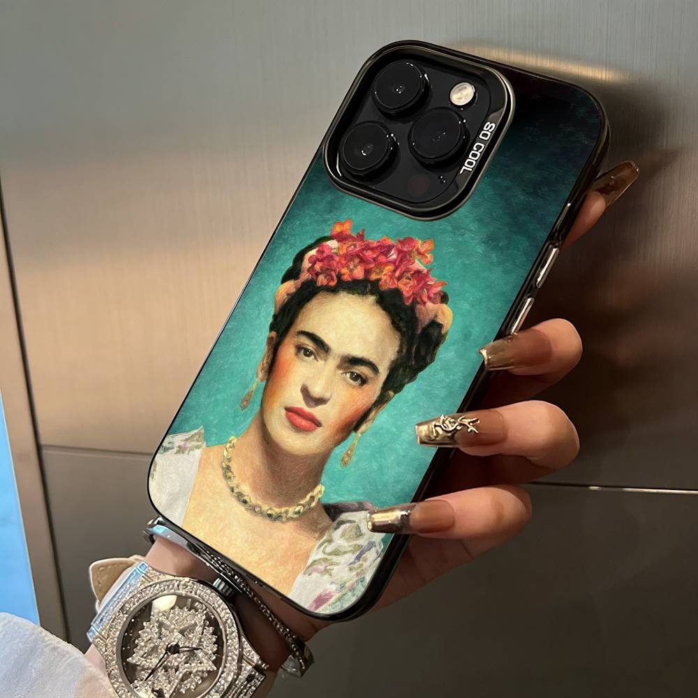 Θήκη Κινητού A-Artist F-Frida K-Kahlos Για IPhone17 16 11 12 13 14 15 16 Pro Max Plus Κάλυμμα Χρωματιστό Ασημί Funda Bumper