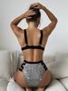 European and American New Women's Split Swimsuit Sexy Bandage Bronzing Bikini 1111G